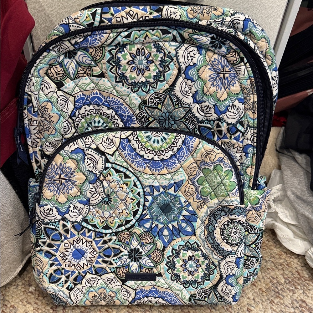 Vera Bradley Blue and Green Mandala Backpack
